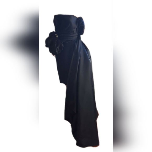 ◇$3400 NEW OSCAR DE LA RENTA EXC BLACK RUNWAY DRESS CORSET TOP W. SACH US XS